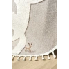 Daire Yuvarlak Bej Krem Yumuşak Bukleli Dokuma Halı Bebek Odası Çocuk Odas Halısı 18 DAİRE