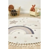 Daire Yuvarlak Yumuşak Bukleli Gökkuşağı Figürlü Dokuma Halı Bebek Odası Çocuk Odası Halısı 20 DAİRE