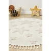 Daire Yuvarlak Krem Renk Yıldız Yumuşak Bukleli Dokuma Halı Bebek Odası Çocuk Odası Halısı 12 DAİRE
