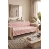 Bambu Pembe Yumuşak Koltuk Örtüsü Kayma Yapmaz Yıkanabilir Süngerli ( 170x210) ZİGZAG PEMBE