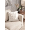 2li Bubble Tavşan Tüyü Beyaz Yastık Kırlent Kılıfı Çift Taraflı (43x43) BEYAZ