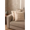 2li Bubble Tavşan Tüyü Bej Yastık Kırlent Kılıfı Çift Taraflı (43x43) BEJ