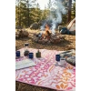 Havuz Plaj Piknik Karavan Halı Hasır Kilim Katlanabilir Balkon Teras Bahçe Kamp Halısı Çiçekli PEMBE
