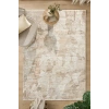 Eskitme Vintage Halı Krem Bambu Polyester Oturma Odası Salon Mutfak Halısı 12