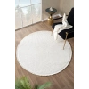 Beyaz Yumuşak Dokulu Yuvarlak Halı Kilim Mutfak Koridor Yolluk Dokuma Makine Halısıı 007 DAİRE