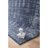 Mavi Vintage Eskitme Dokuma Halı Klasik Halı Yolluk Antre Oturma Odası Salon Mutfak Halısı 5