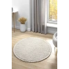 Bej Daire Yuvarlak Modern Dokuma Halı Bukleli BEJ DAİRE
