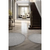 Gri Daire Yuvarlak Modern Dokuma Halı Bukleli GRİ DAİRE