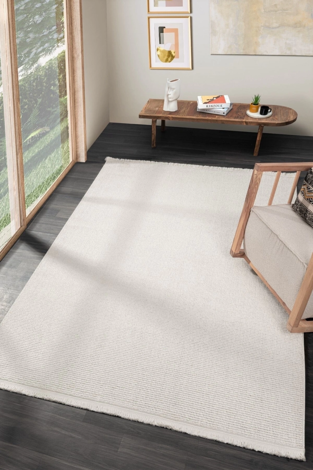 Beyaz Dokuma Halı Bukleli Salon Oturma Odası Yatak Çocuk Odası Koridor Halısı Yolluk Beyaz