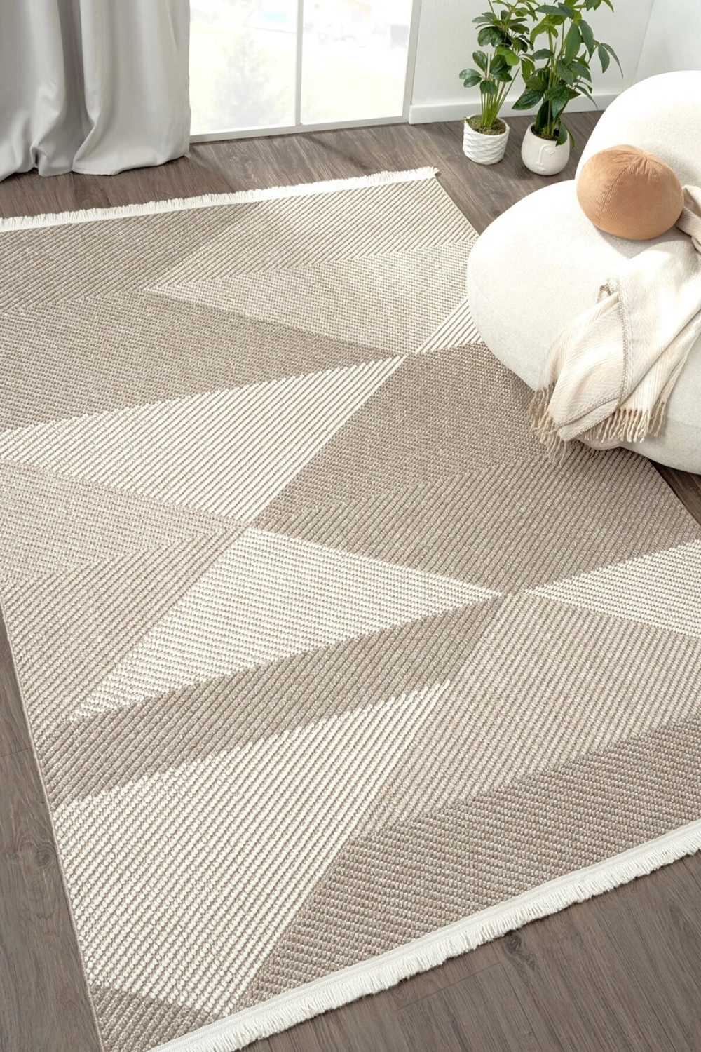 Krem Bej Vizon Yumuşak Dokuma Halı Salon Oturma Odası Mutfak Koridor Yolluk Halı 002