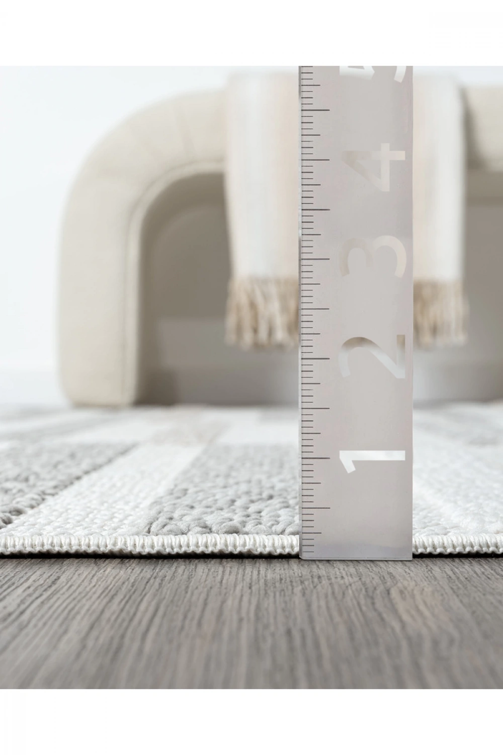 Beyaz Yumuşak Dokulu Halı Kilim Salon Mutfak Koridor Yolluk Dokuma Makine Halısı 003