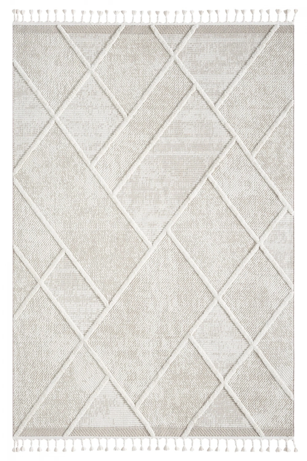 Krem Dokuma Halı Bukleli Yolluk Antre Oturma Odası Salon Mutfak Halısı