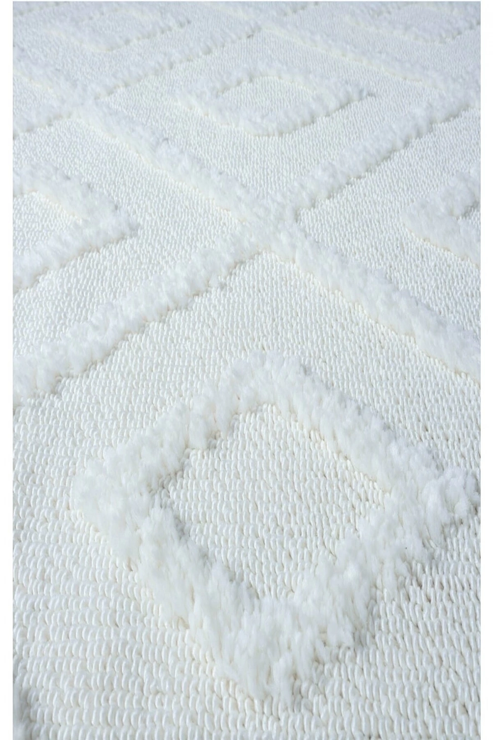 Krem Bukleli Yumuşak Dokuma Halı Yolluk Çocuk Odası Oturma Odası Salon Mutfak Halısı