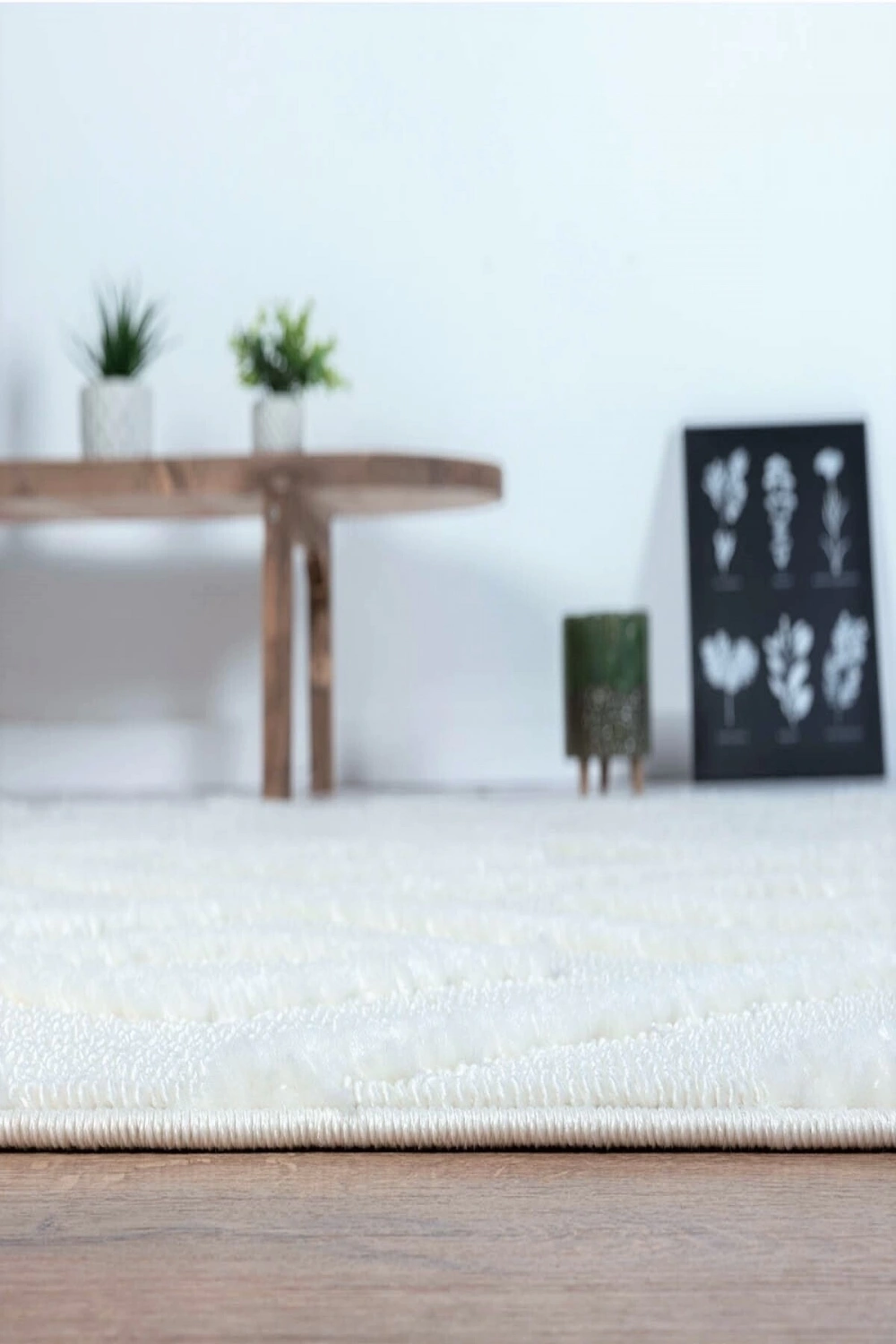 Krem Bukleli Yumuşak Dokuma Halı Yolluk Çocuk Odası Oturma Odası Salon Mutfak Halısı