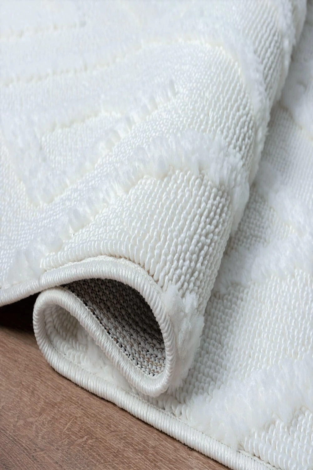 Krem Bukleli Yumuşak Dokuma Halı Yolluk Çocuk Odası Oturma Odası Salon Mutfak Halısı