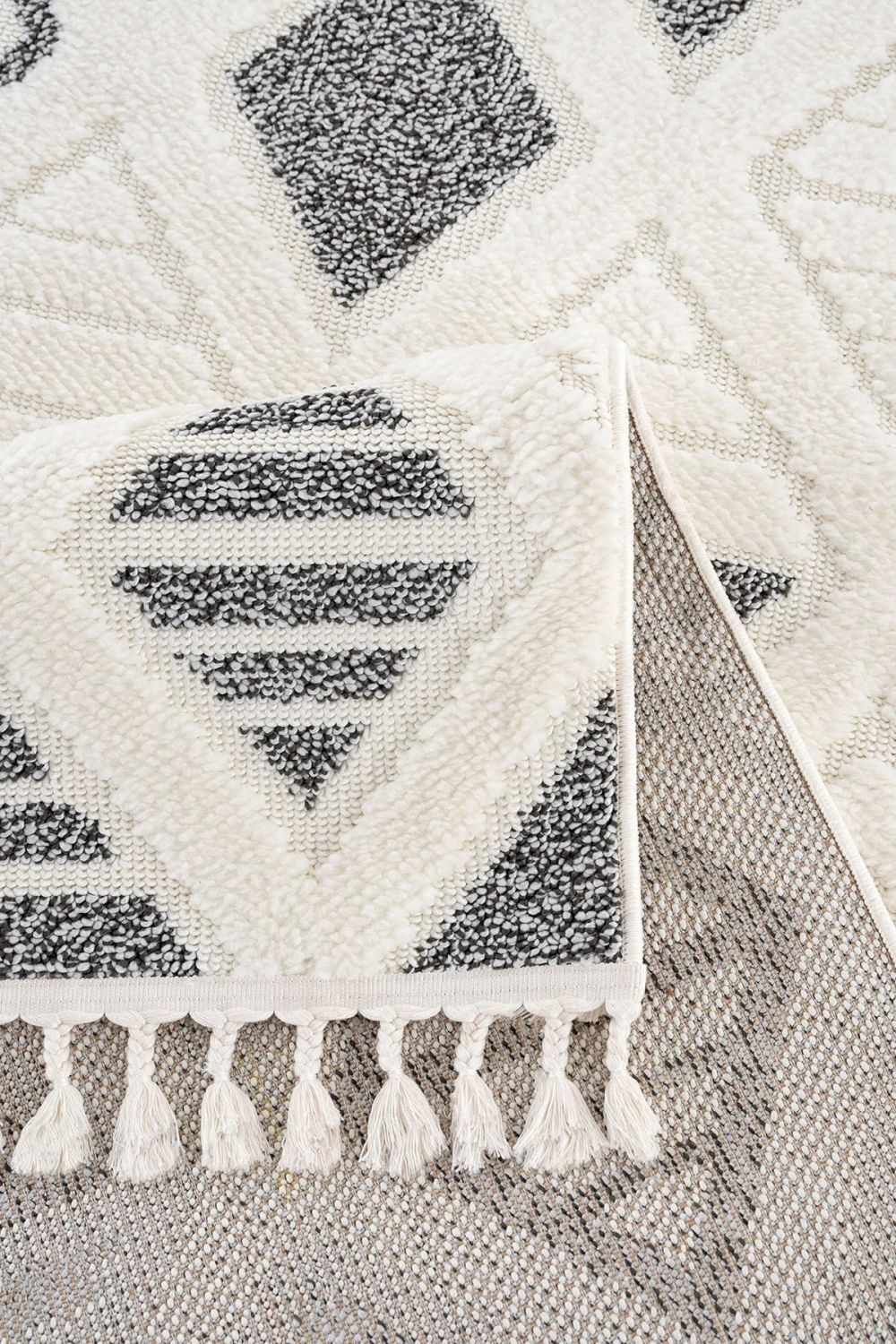 Bukleli Yumuşak Krem Dokuma Halı Çocuk Odası Oturma Odası Salon Mutfak Halısı