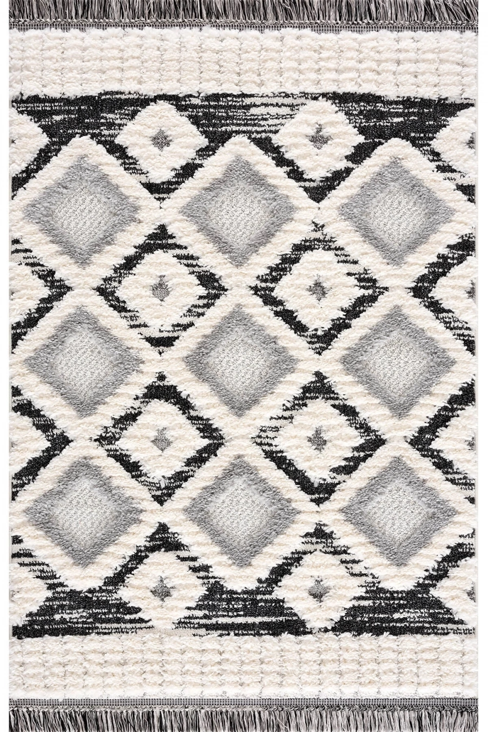 Elite Bukle Yumuşak Shaggy Selma Serisi Saçaklı Desenli Halı Kilim Salon Oturma Odası