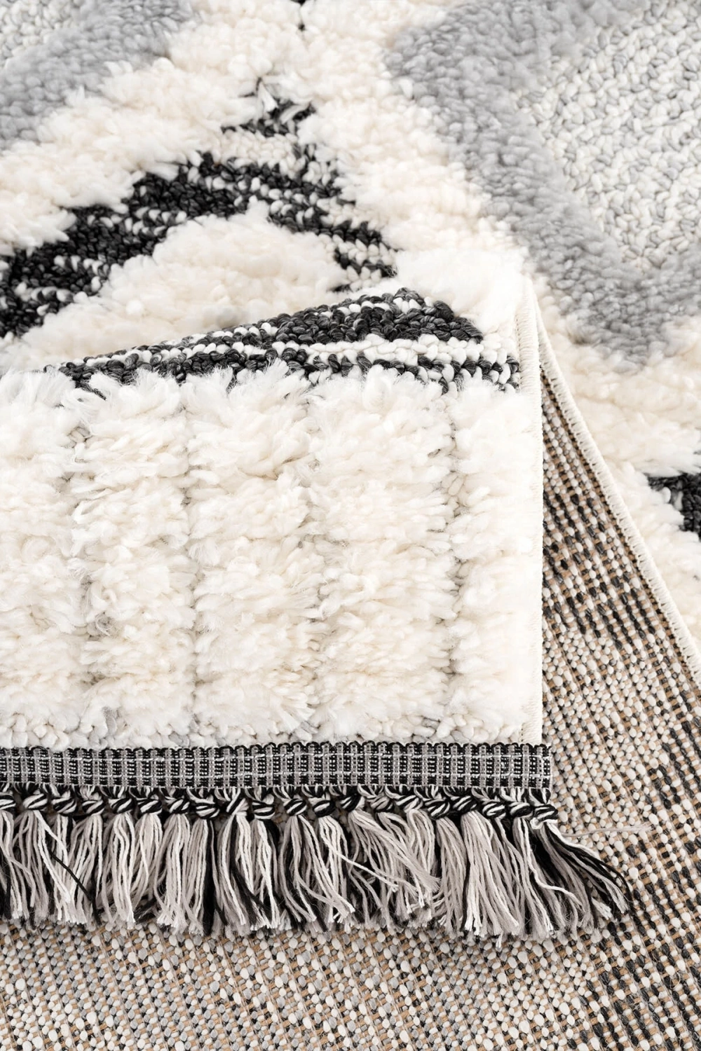 Elite Bukle Yumuşak Shaggy Selma Serisi Saçaklı Desenli Halı Kilim Salon Oturma Odası