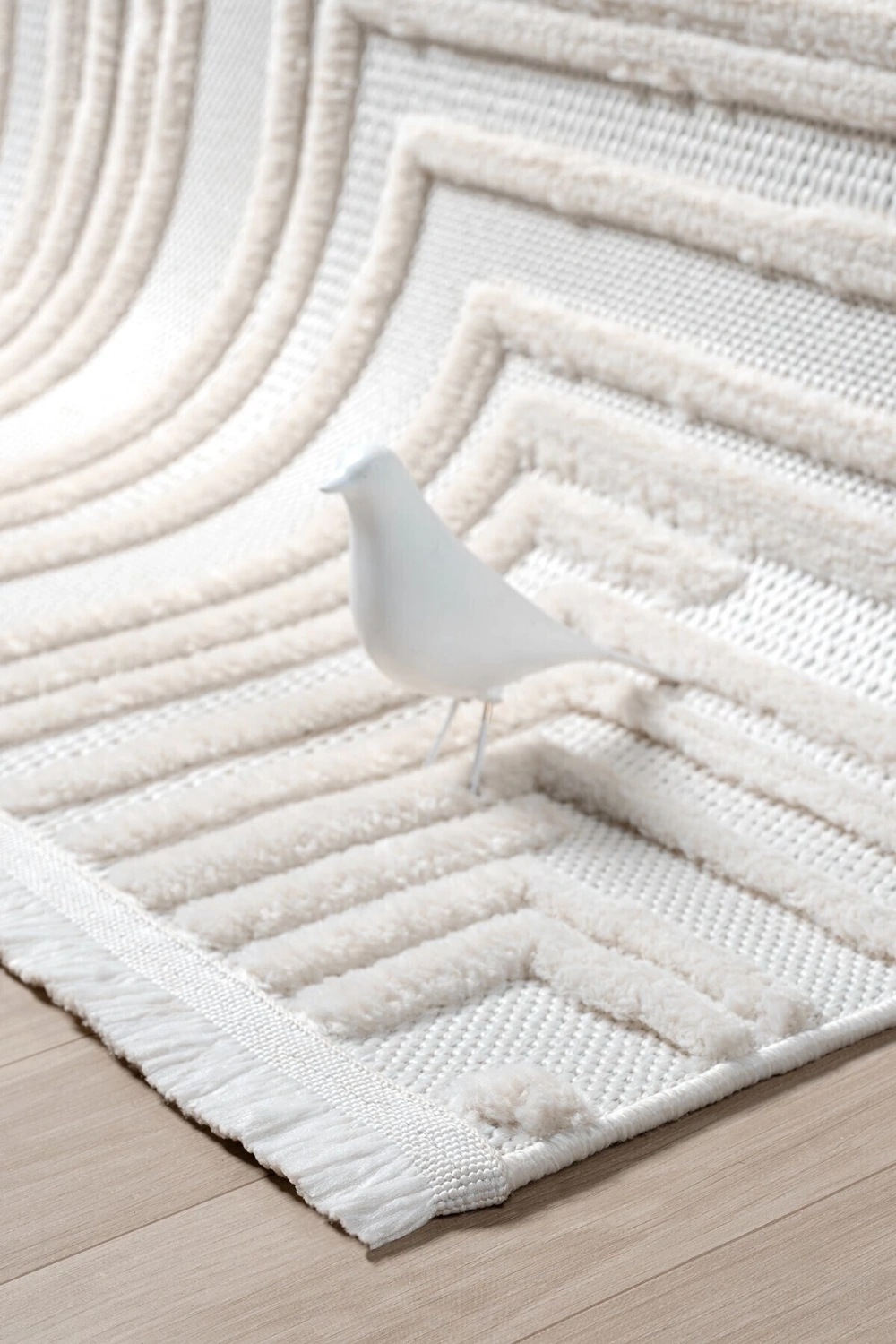 Krem Yumuşak Dokulu Halı Kilim Yıkanabilir Salon Mutfak Koridor Yolluk Dokuma Makine Halısı AYAZ 06