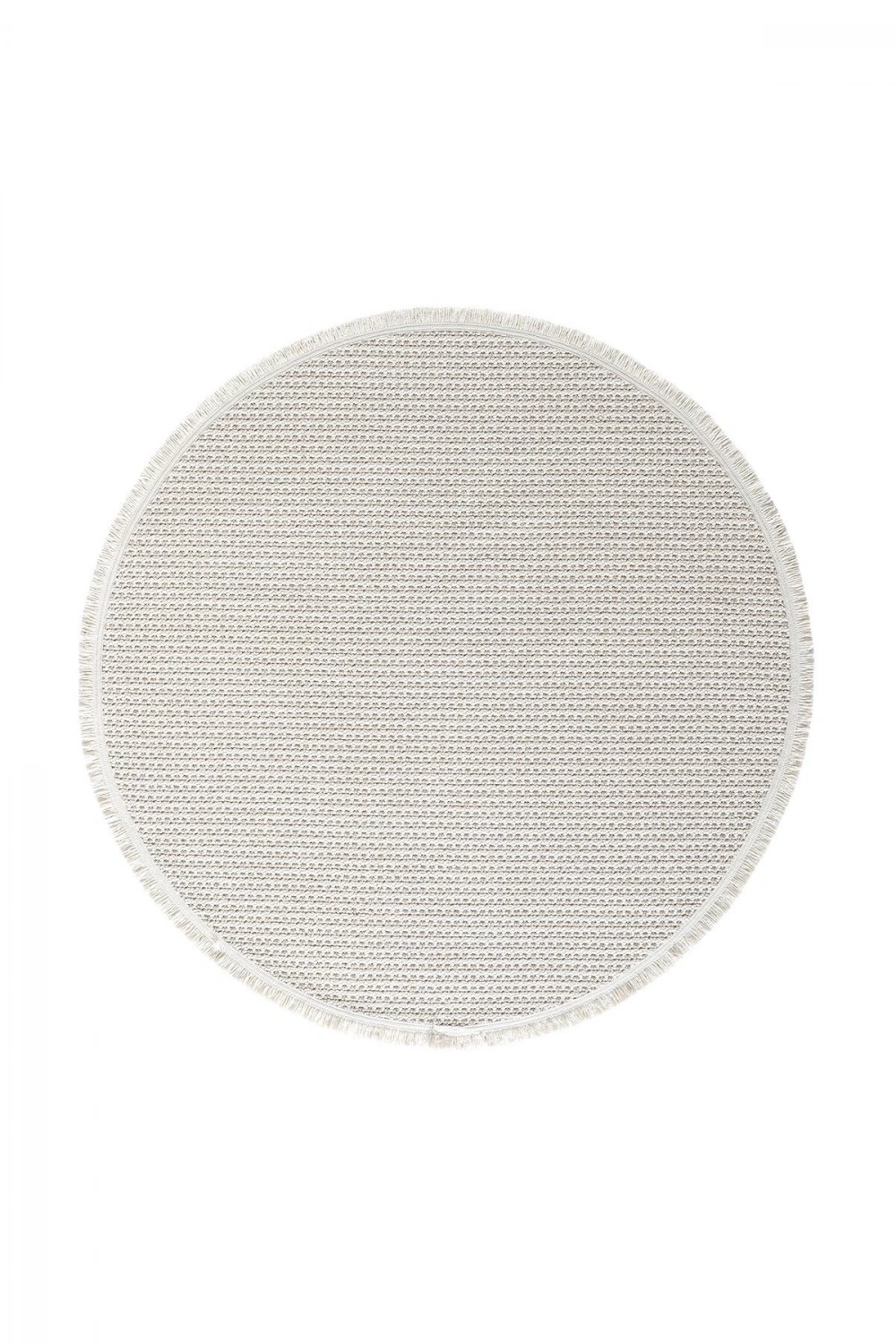 Beyaz Bej Yumuşak Dokulu Yuvarlak Halı Kilim Mutfak Koridor Yolluk Dokuma Makine Halısı 006 DAİRE