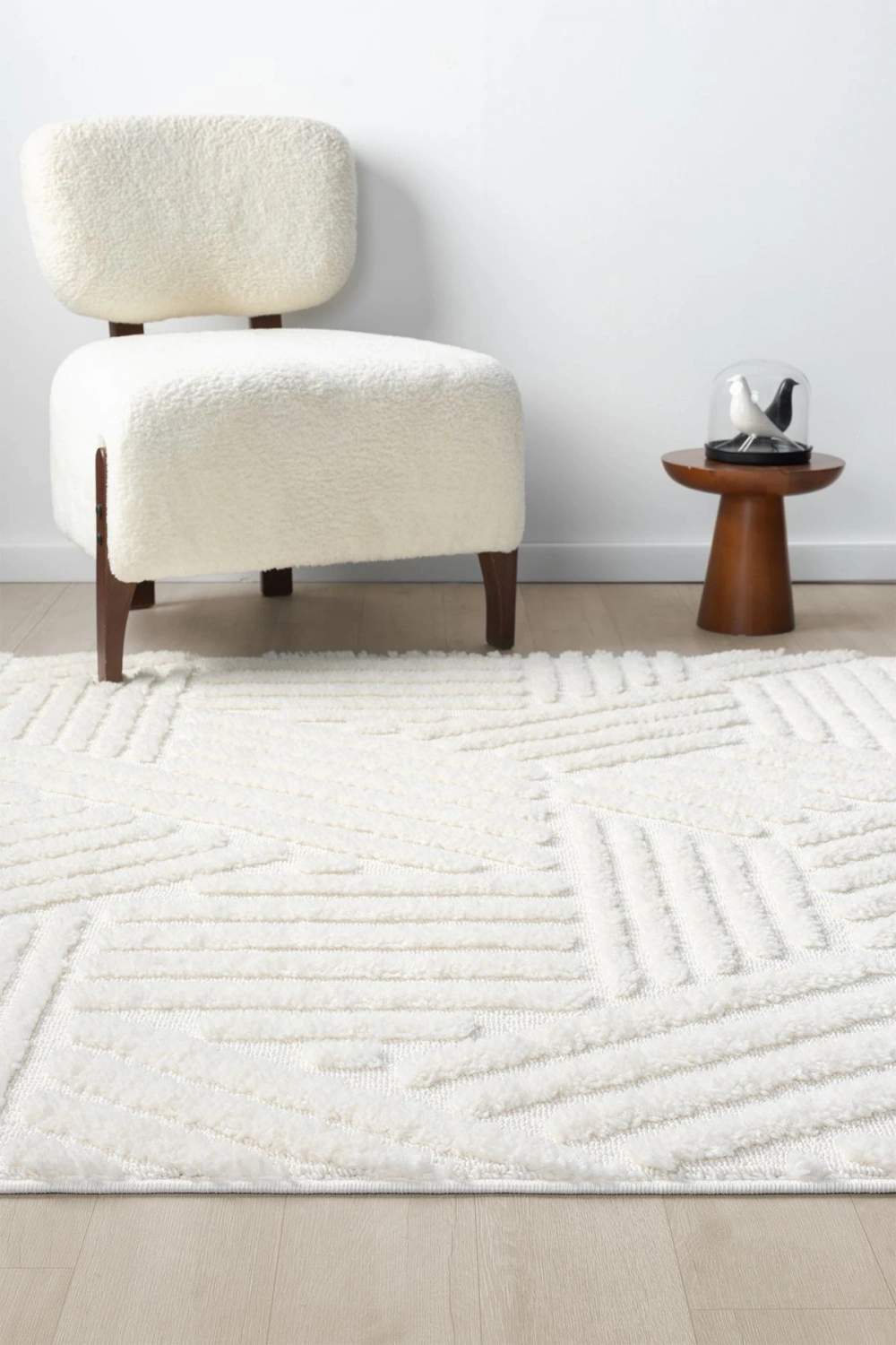 Krem Bukleli Yumuşak Dokuma Halı Peluş Post Krem Çocuk Odası Oturma Odası Salon Mutfak Halısı