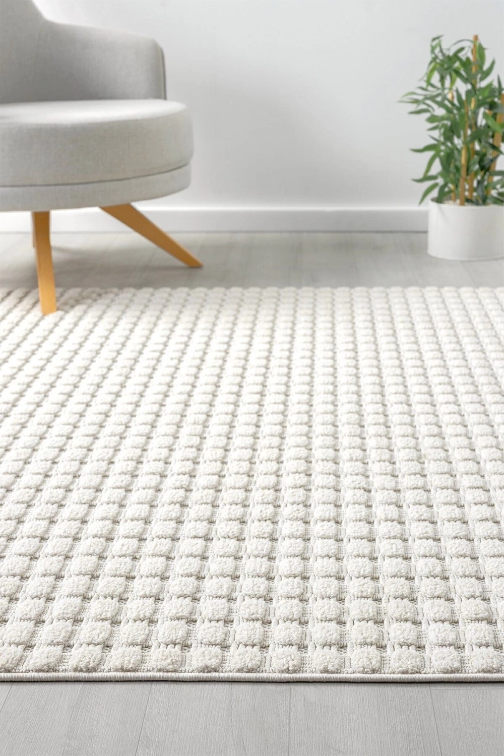 Krem Yumuşak Dokulu Halı Salon Oturma Odası Mutfak Yatak Çocuk Odası Yolluk Dokuma Makine Halısı