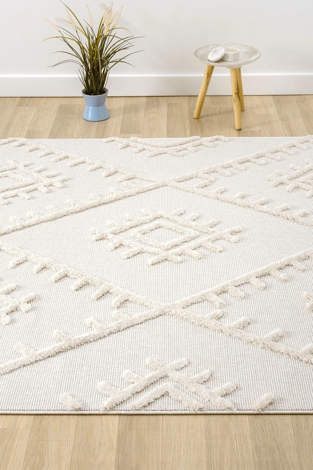 Krem Modern Dokuma Halı Yolluk Antre Oturma Odası Salon Mutfak Halısı