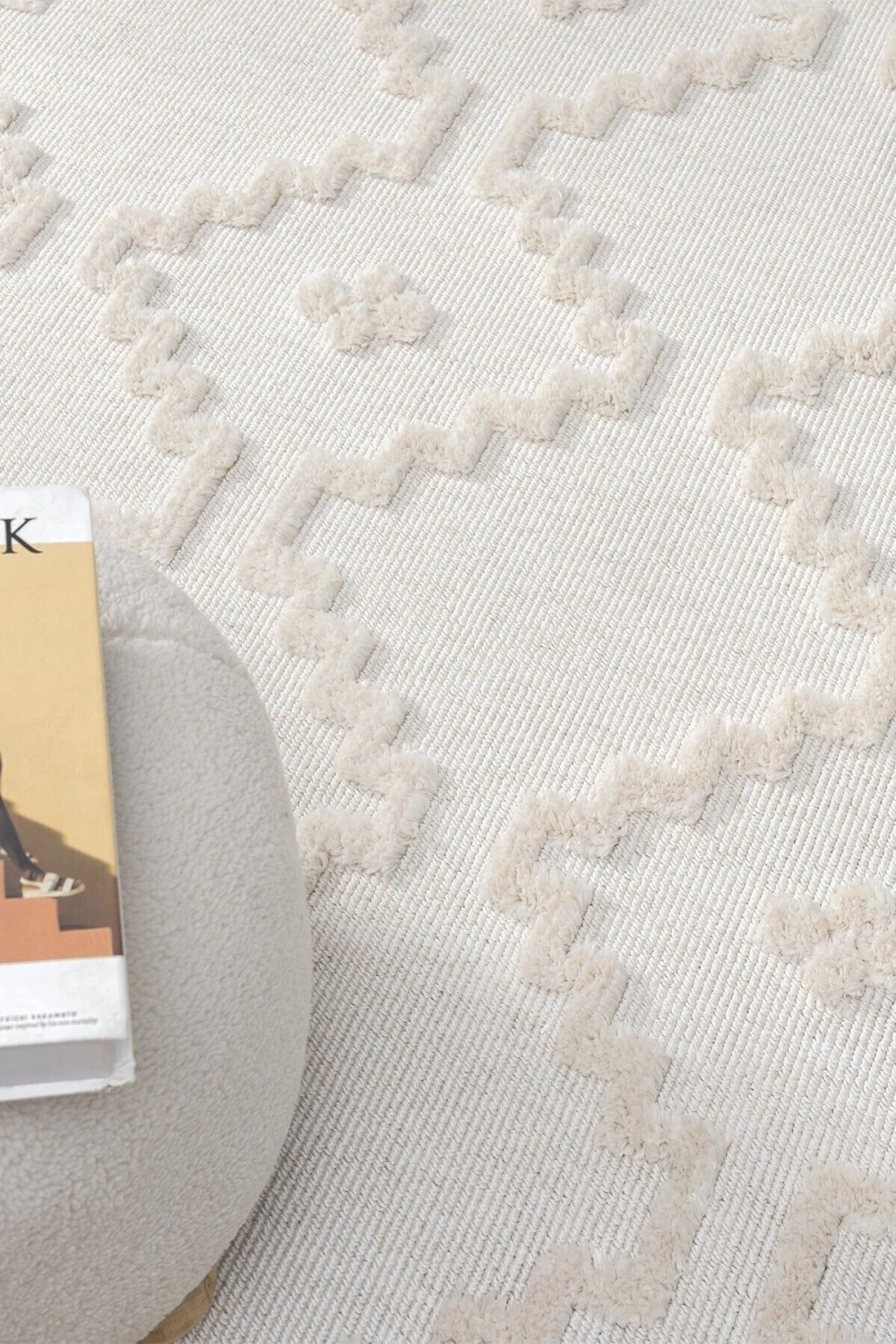 Krem Renk Modern Dokuma Halı Yolluk Antre Oturma Odası Salon Mutfak Halısı