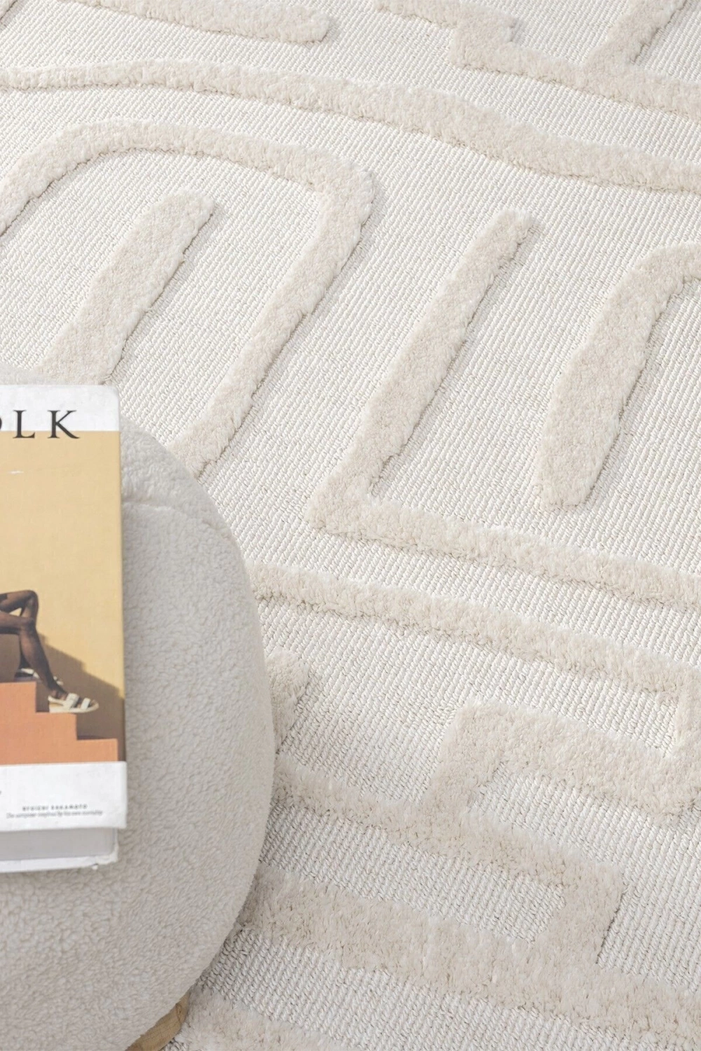 Krem Renk Modern Dokuma Halı Yolluk Antre Oturma Odası Salon Mutfak Halısı