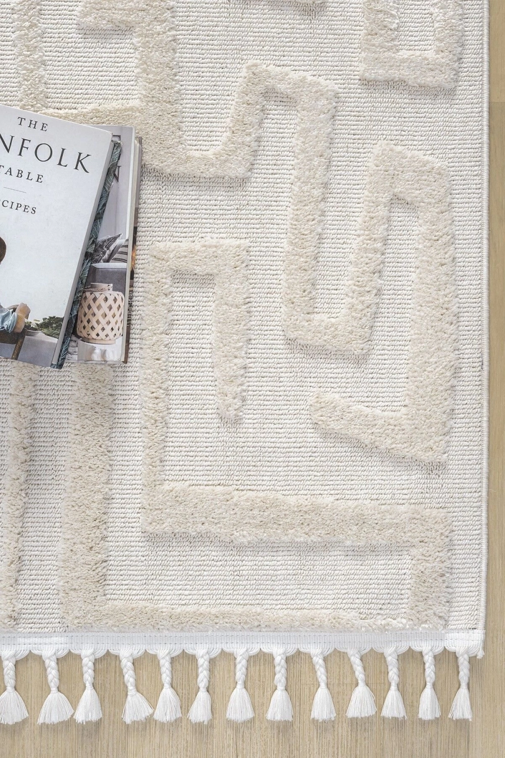 Krem Renk Modern Dokuma Halı Yolluk Antre Oturma Odası Salon Mutfak Halısı