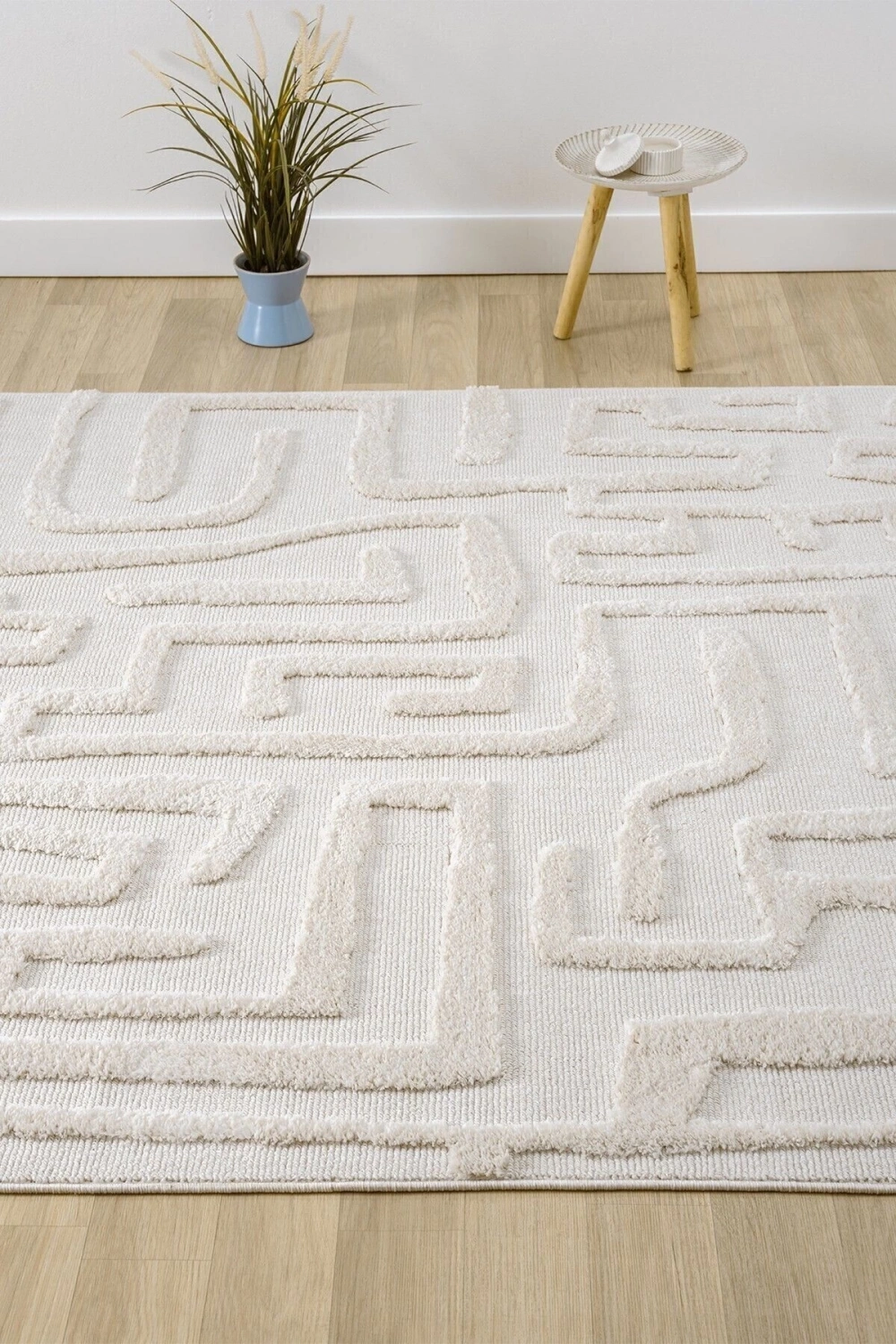 Krem Renk Modern Dokuma Halı Yolluk Antre Oturma Odası Salon Mutfak Halısı