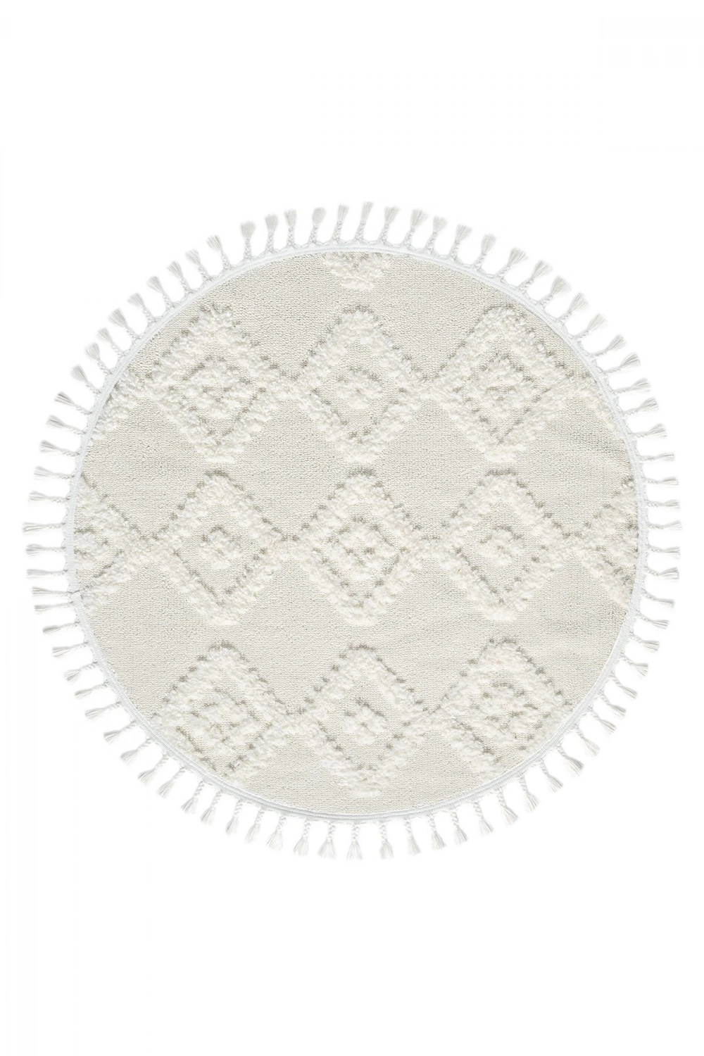 Krem Yumuşak Peluş Yuvarlak Dokuma Halı Çocuk Odası Yatak Odası Antre Hol Mutfak Halısı Yuvarlak