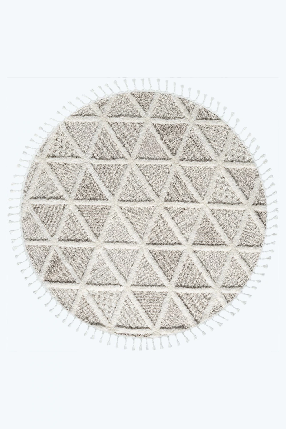 Beyaz Bej Yumuşak Yuvarlak Yıkanabilir Dokuma Halı Çocuk Odası Oturma Odası Salon Halısı YUVARLAK