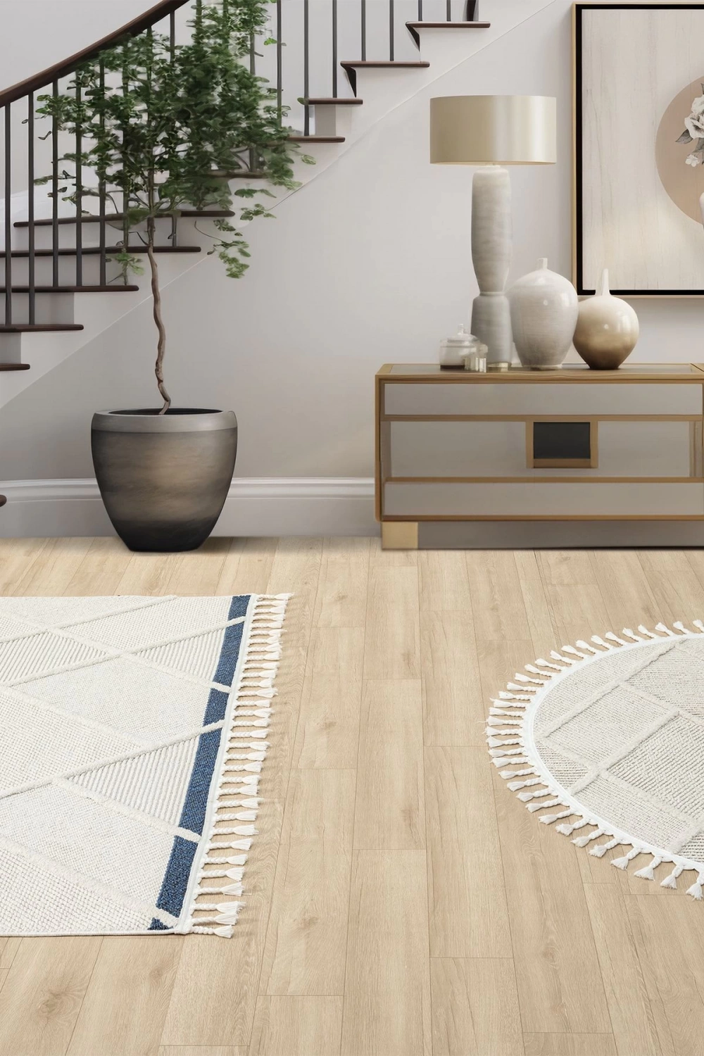 Yıkanabilir Saçaklı Yuvarlak Dokuma Halı Yolluk Antre Oturma Odası Salon Mutfak Halısı YUVARLAK