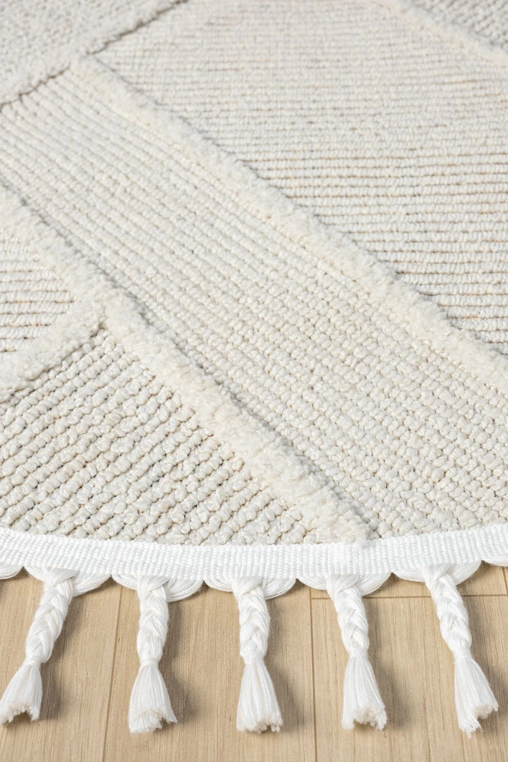 Yıkanabilir Saçaklı Yuvarlak Dokuma Halı Yolluk Antre Oturma Odası Salon Mutfak Halısı YUVARLAK