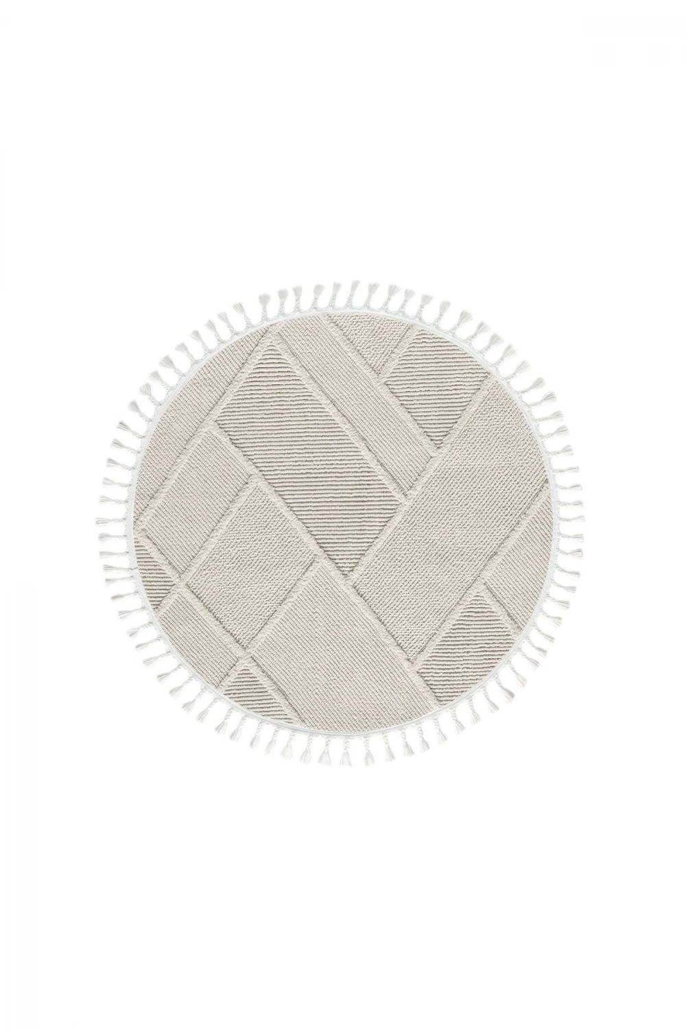 Yıkanabilir Saçaklı Yuvarlak Dokuma Halı Yolluk Antre Oturma Odası Salon Mutfak Halısı YUVARLAK