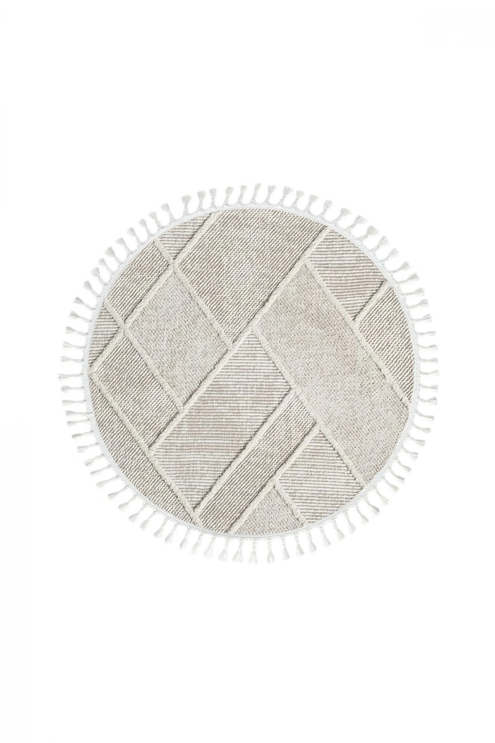 Krem Bej Yuvarlak Dokuma Halı Yolluk Antre Oturma Odası Salon Mutfak Halısı YUVARLAK