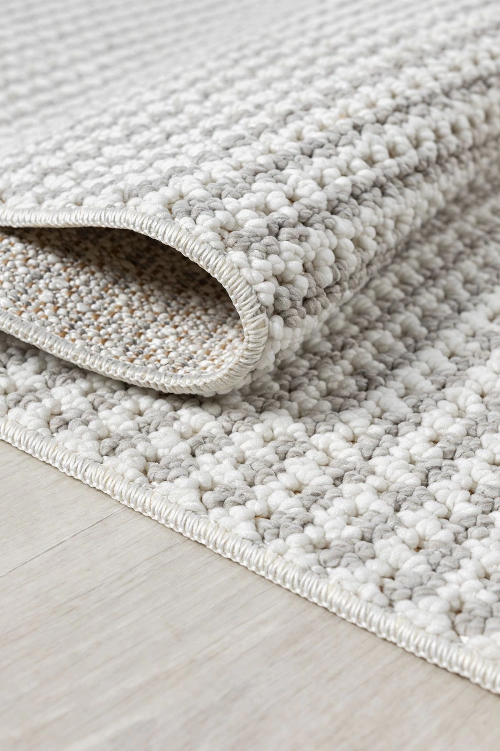 Beyaz Gri Yumuşak Dokulu Halı Kilim Salon Mutfak Koridor Yolluk Dokuma Makine Halısı 0014