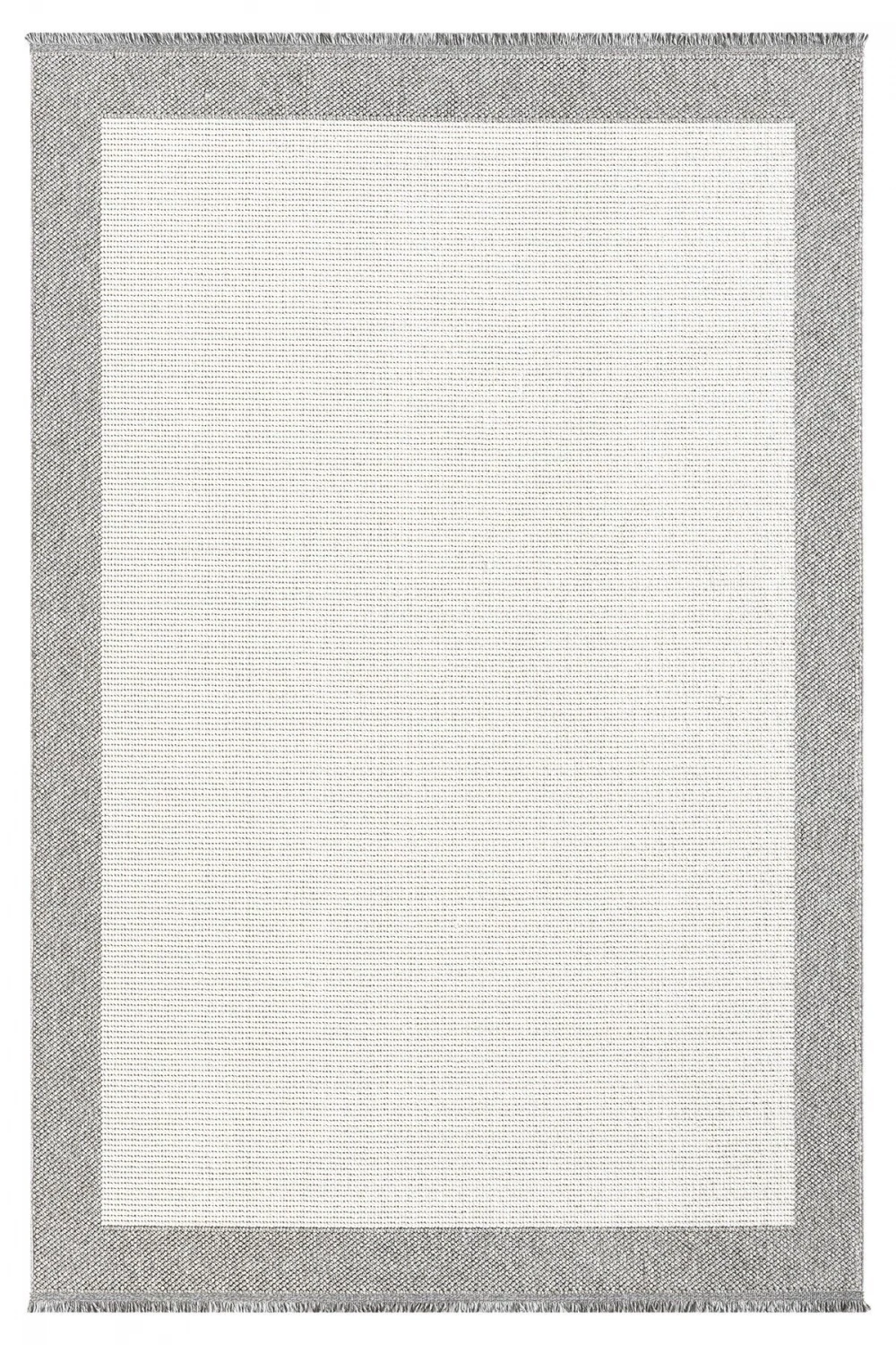 Beyaz Gri Yumuşak Dokuma Halı Bordürlü Salon Mutfak Koridor Yolluk Dokuma Makine Halısı 0020