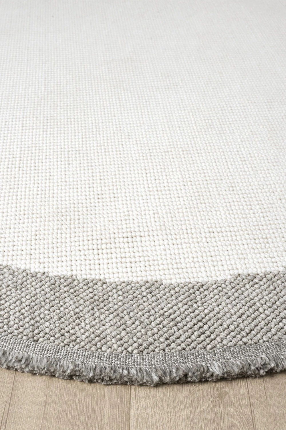 Beyaz Gri Yumuşak Daire Yuvarlak Halı Salon Mutfak Koridor Yolluk Dokuma Makine Halısı 0020 DAİRE