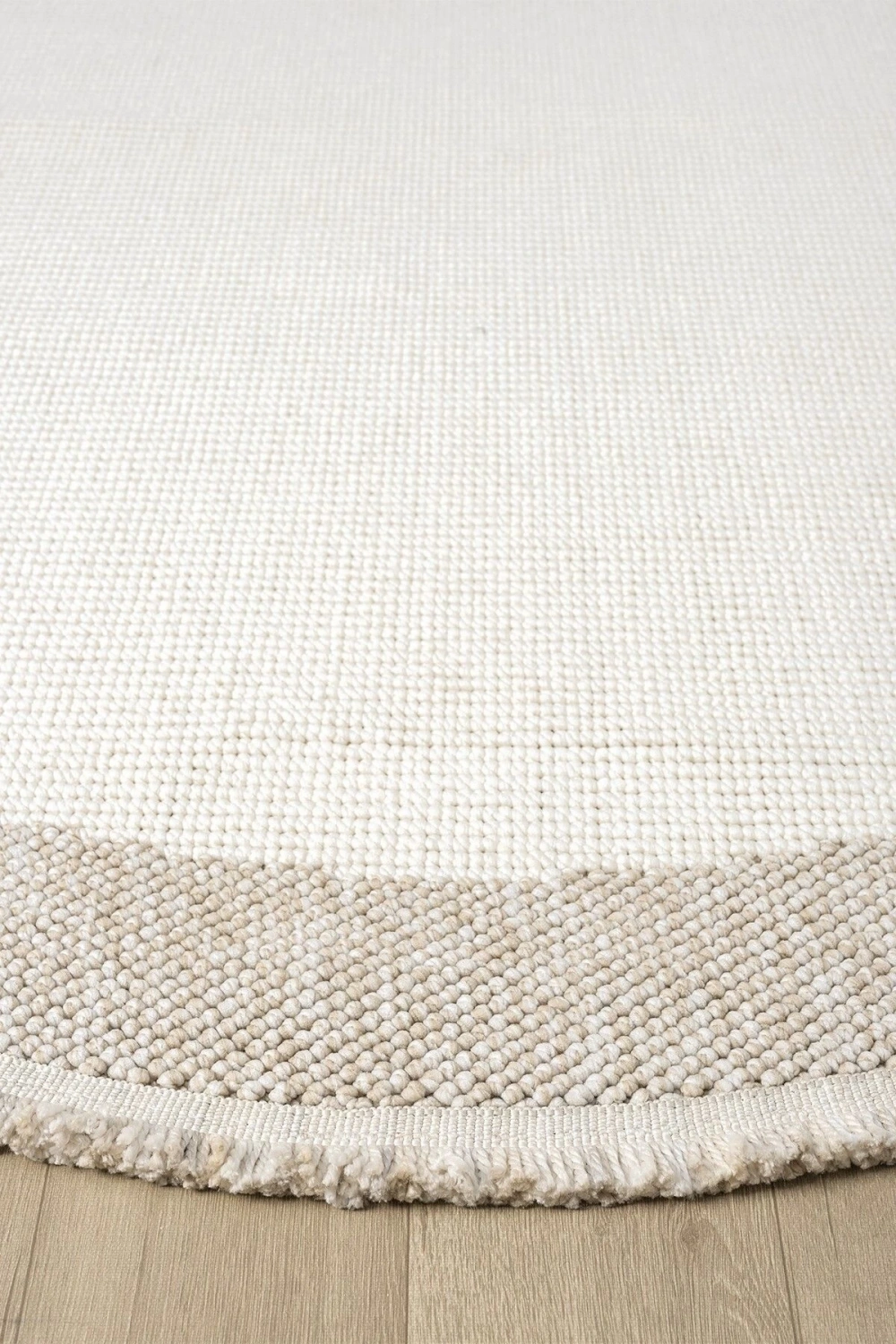 Beyaz Bej Yumuşak Yuvarlak Daire Halı Salon Mutfak Koridor Yolluk Dokuma Makine Halısı 0021 DAİRE