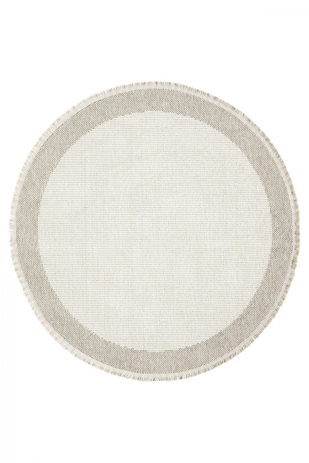 Beyaz Bej Yumuşak Yuvarlak Daire Halı Salon Mutfak Koridor Yolluk Dokuma Makine Halısı 0021 DAİRE