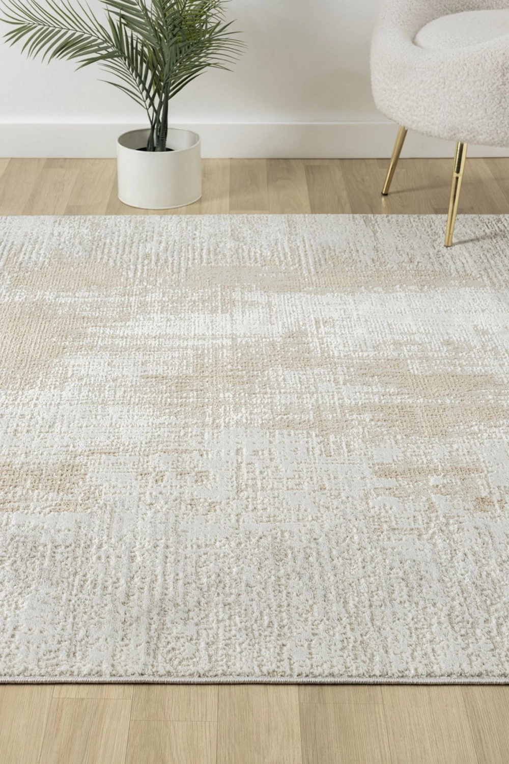 Modern Dokuma Halı Yıkanabilir Yolluk Oturma Odası Halısı Salon Halısı Mutfak Halısı BEJ