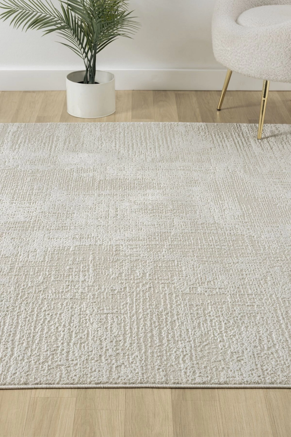 Modern Dokuma Halı Yıkanabilir Yolluk Antre Oturma Odası Halısı Salon Halısı Grimsi BEYAZ