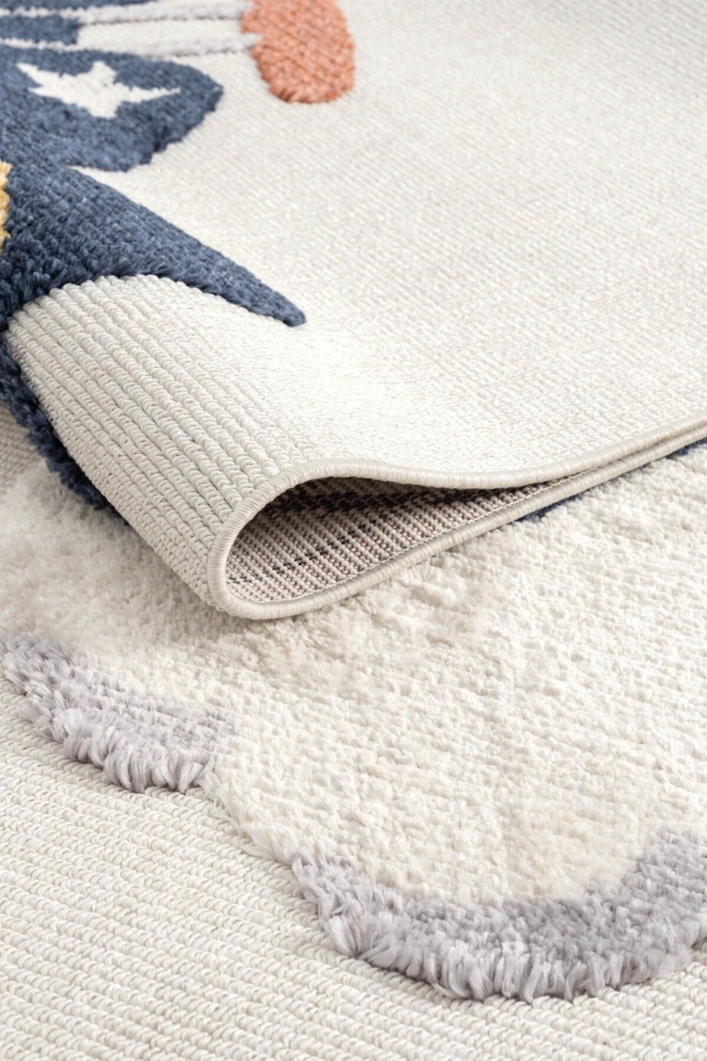 Yumuşak Renkli Bukleli Uçak Figürlü Dokuma Halı Bebek Odası Çocuk Odası Genç Odası Halısı 7