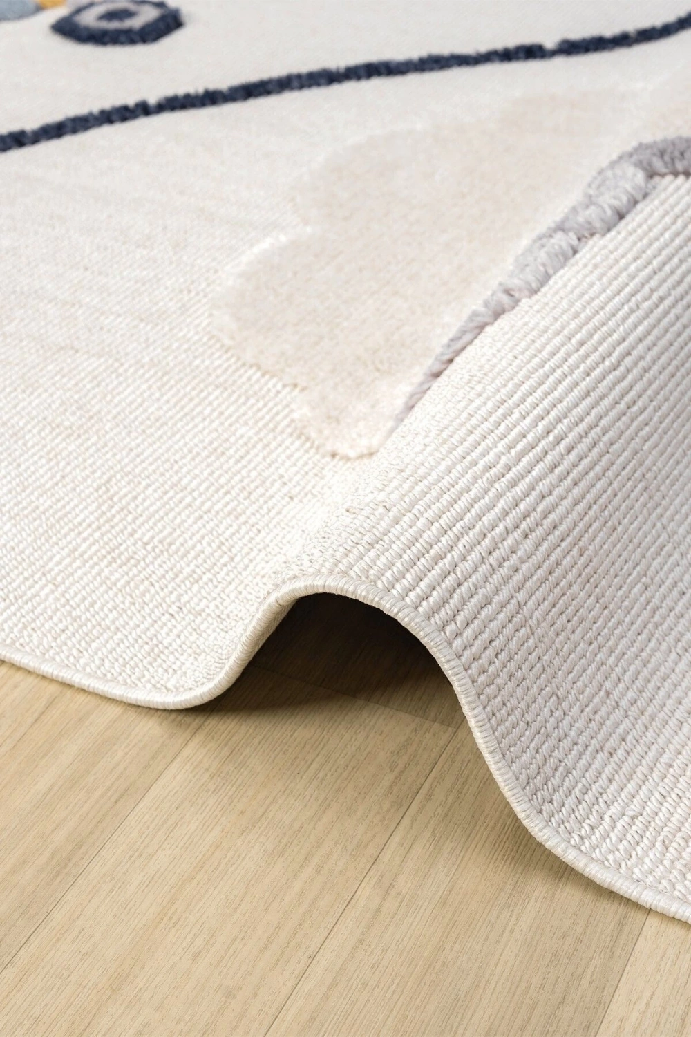 Yumuşak Renkli Bukleli Uçak Figürlü Dokuma Halı Bebek Odası Çocuk Odası Genç Odası Halısı 7