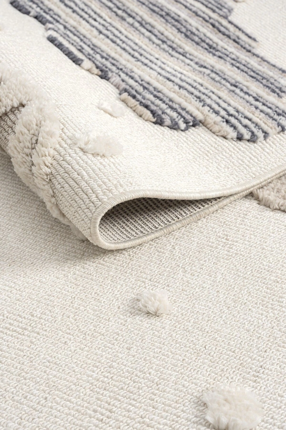 Krem Yumuşak Bukleli Balonlu Bulutlu Dokuma Halı Bebek Odası Çocuk Odası Genç Odası Halısı 16