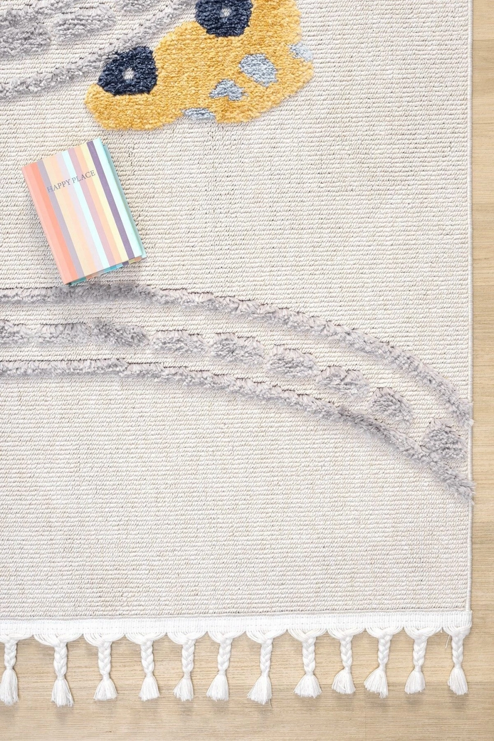 Yumuşak Renkli Bukleli Araba Yolu Dokuma Halı Bebek Odası Çocuk Odası Genç Odası Halısı 10