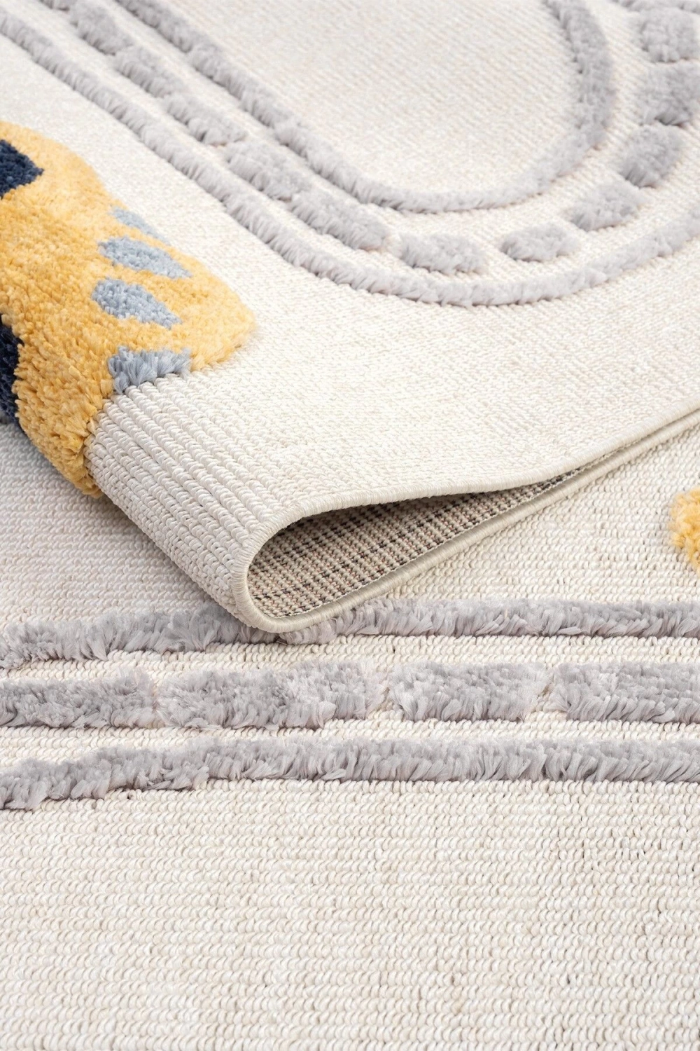 Yumuşak Renkli Bukleli Araba Yolu Dokuma Halı Bebek Odası Çocuk Odası Genç Odası Halısı 10