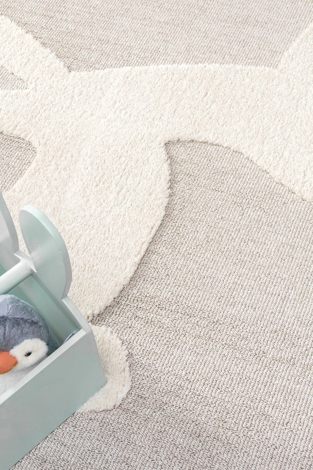 Bej Krem Yumuşak Bukleli Dokuma Halı Bebek Odası Çocuk Odası Genç Odası Halısı 18